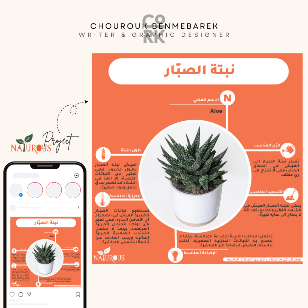 تصميم انستغرام لمعلومات حول الاعتناء بالنباتات